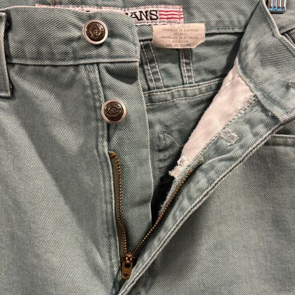 Y2K vintage Zena light blue high-waisted Mom Jeans tapered denim button, 8 tall - Picture 5 of 11